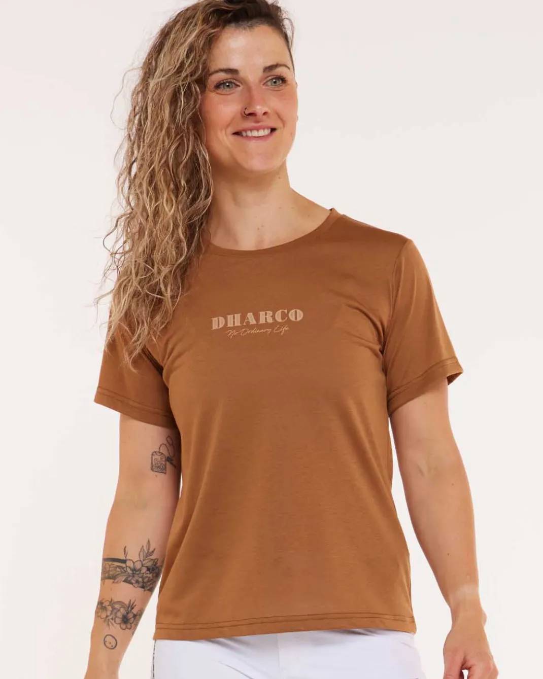 Womens Short Sleeve Tech Tee | Caramel