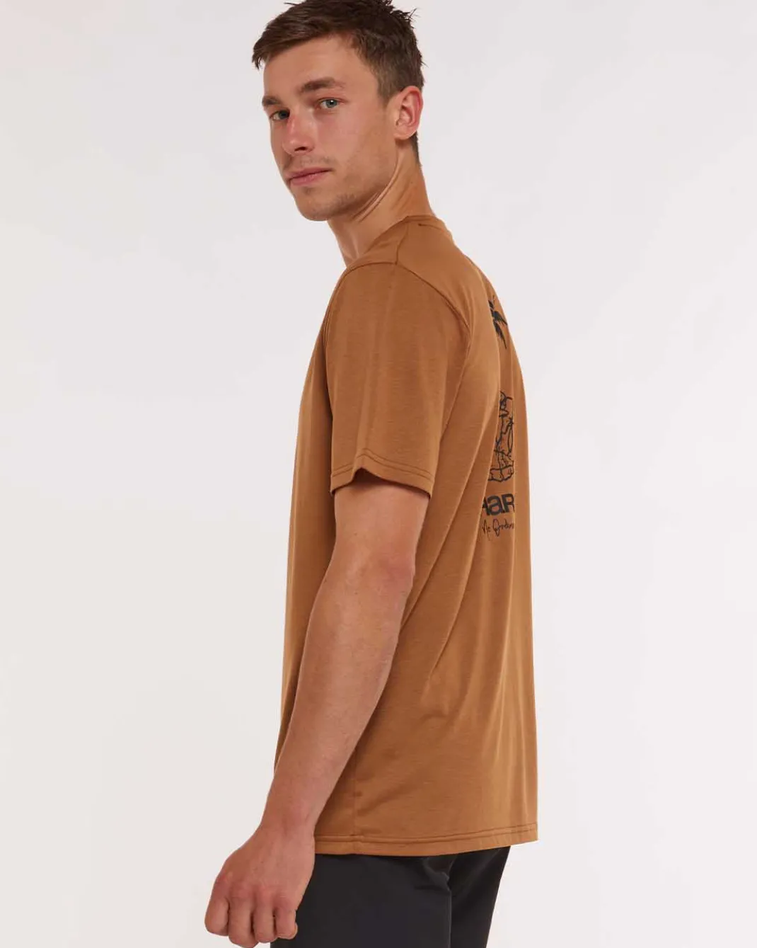 Mens Short Sleeve Tech Tee | Caramel